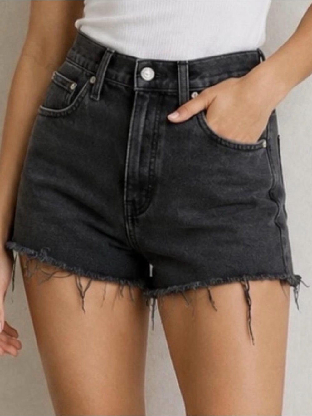 Madewell‎ NWT The Perfect Jean Short High-Rise Black Denim